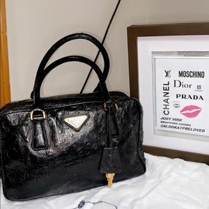 Prada bag in ostrich skin